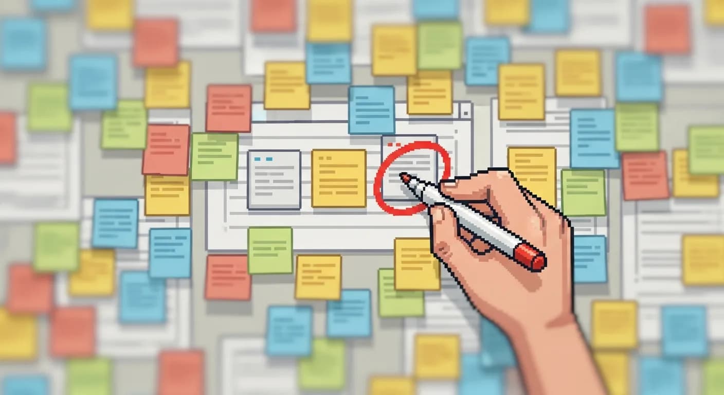 A calm emergency room doctor in scrubs stands at a whiteboard with red, yellow, and green markers, sorting patient cards by urgency while nurses rush past in a blur behind him.