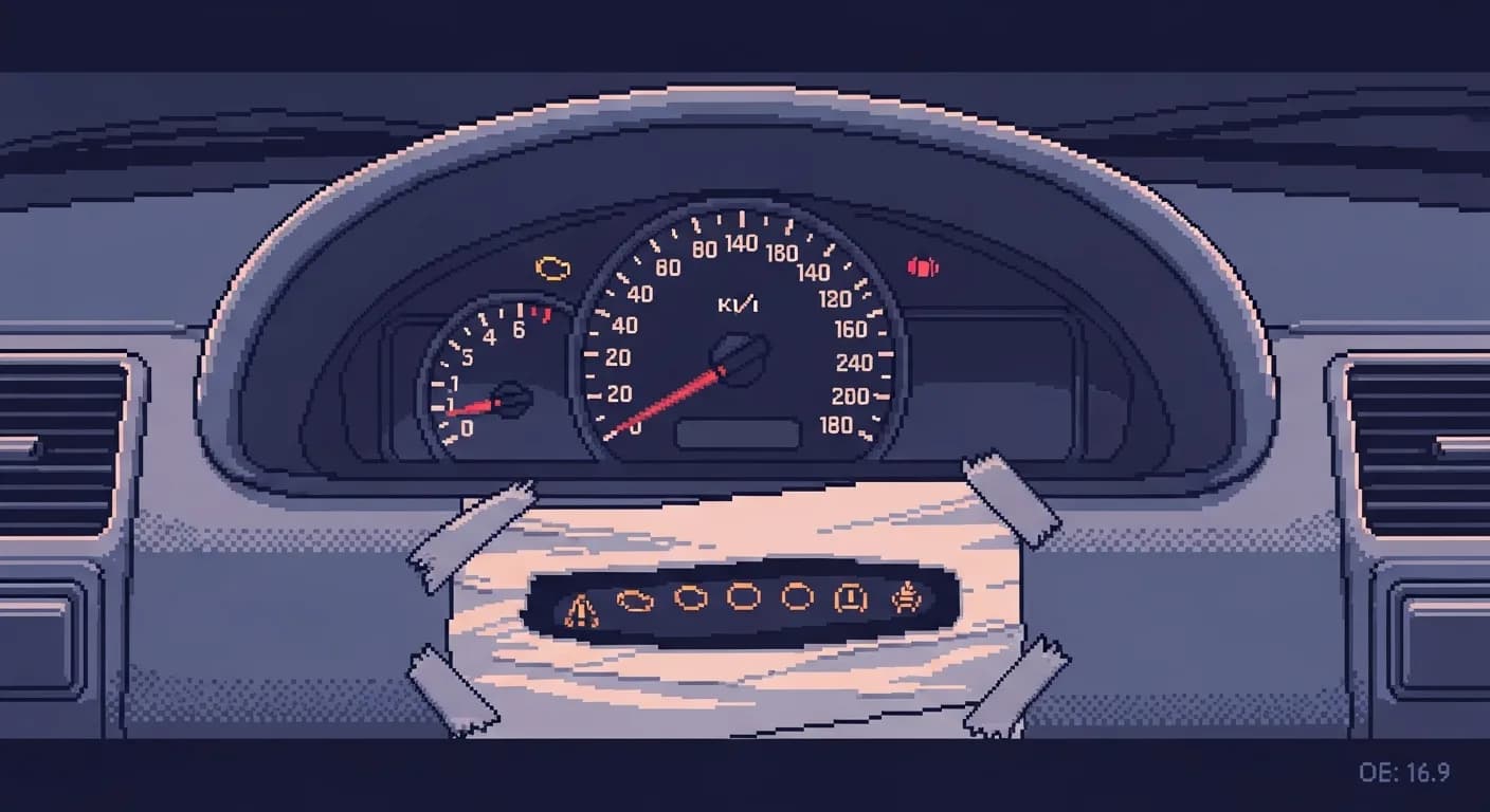 A chef fixing one recipe card pinned to a board while a pile of identical, uncorrected recipe cards with wrong baking times lies untouched on the kitchen counter. Warm kitchen lighting, realistic style.